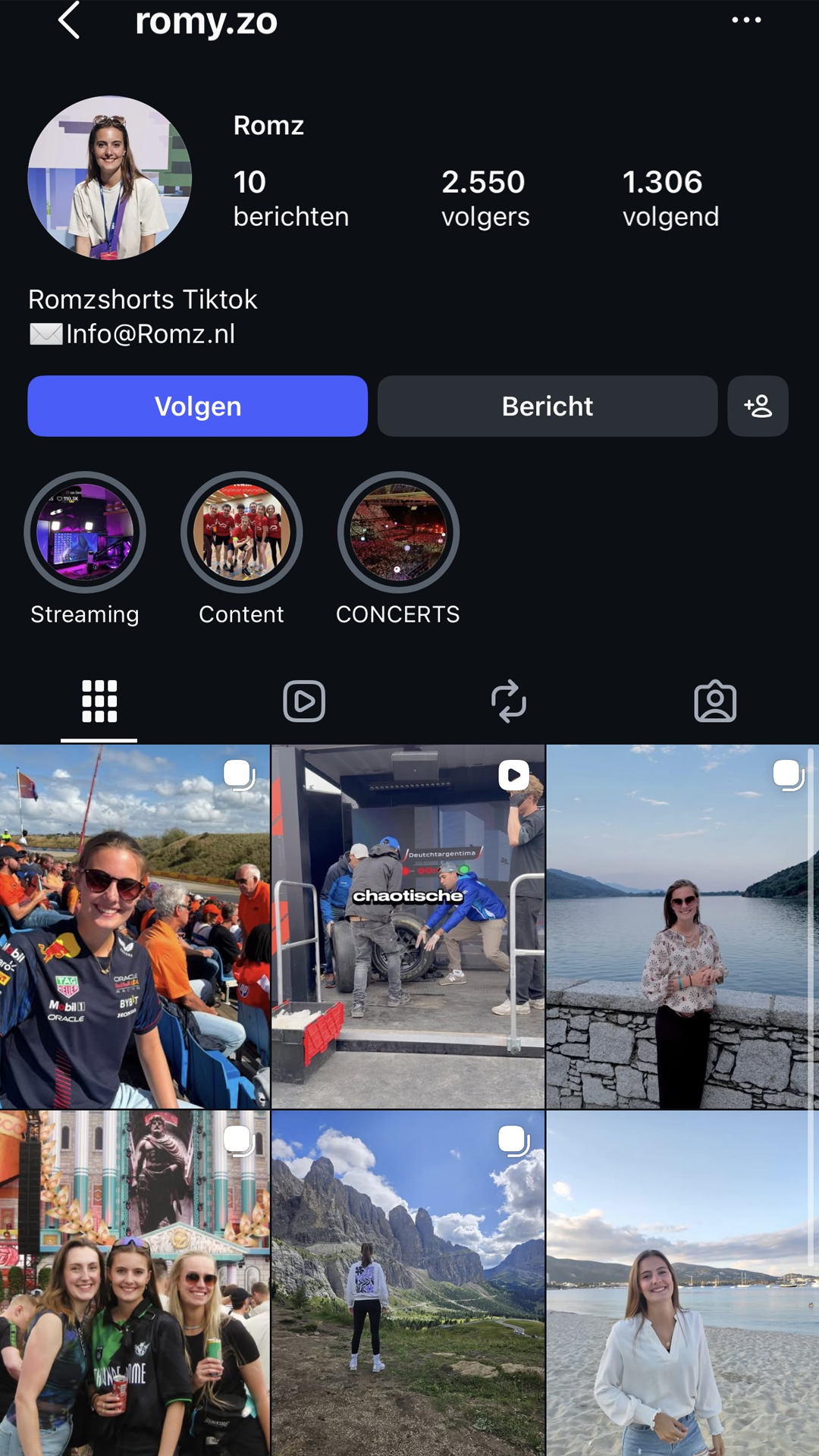 Instagram profiel van Romz